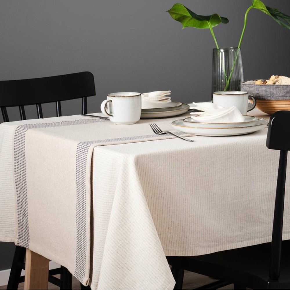 IKEA Silverarv Table Runner with Black and Cream Design 18x59”